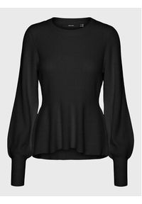 Vero Moda Sweter Holly 10268921 Czarny Regular Fit. Kolor: czarny. Materiał: wiskoza #5