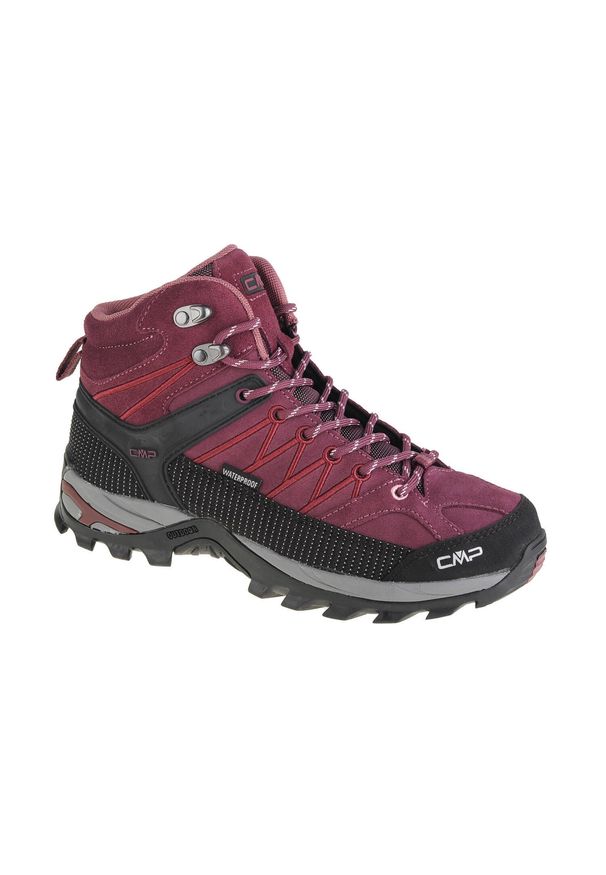 Buty trekkingowe damskie CMP Rigel Mid. Kolor: wielokolorowy, czarny, fioletowy. Materiał: guma, skóra, tkanina