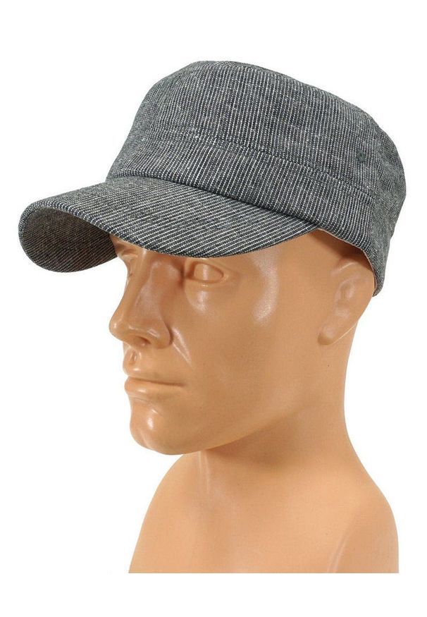 Czarna czapka Pako Jeans na lato, w paski