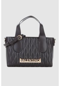 Valentino by Mario Valentino - VALENTINO Czarna mała shopperka Copacaban. Kolor: czarny. Wzór: paski