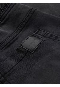 Ombre Clothing - Spodnie męskie JOGGERY jeansowe z efektem sprania - szare V3 - Rozmiar: XXL. Okazja: na co dzień. Kolor: szary. Materiał: jeans. Wzór: aplikacja. Styl: casual, elegancki #2