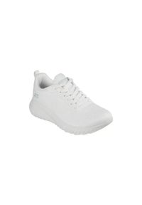 skechers - Buty do chodzenia damskie Skechers Bobs Squad Chaos Face Off. Zapięcie: sznurówki. Kolor: biały. Materiał: guma, materiał, tkanina, syntetyk. Szerokość cholewki: normalna. Sport: turystyka piesza