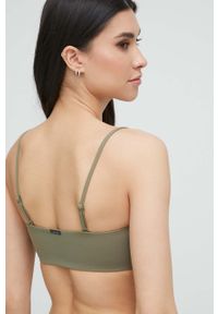 Calvin Klein biustonosz kąpielowy kolor zielony. Kolor: zielony. Materiał: włókno, materiał #5