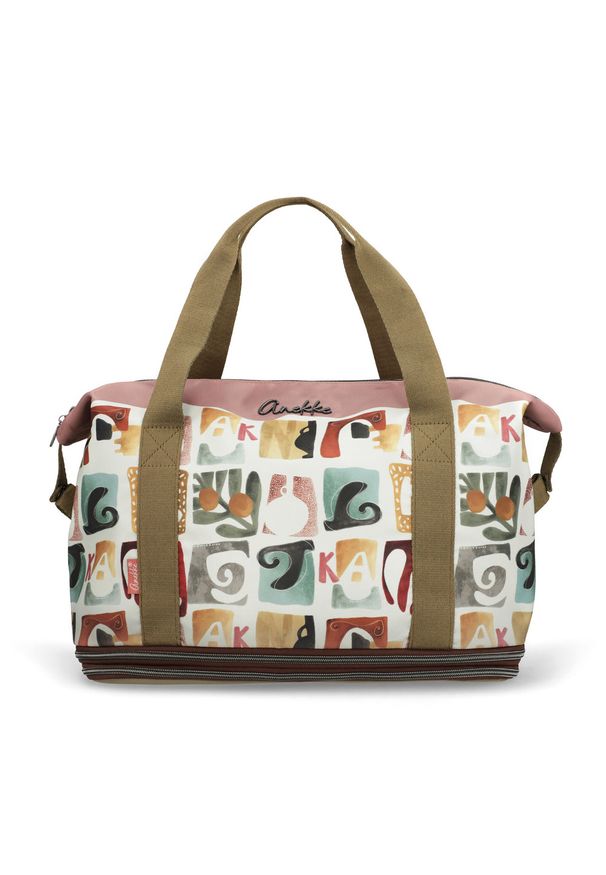 Torba podróżna damska Anekke, wykonana z materiału tekstylnego z dekoracyjnym nadrukiem pojemna, 42578-001. Materiał: materiał. Wzór: nadruk. Styl: casual