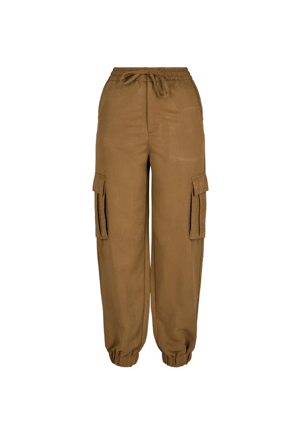 Urban Classics - Spodnie damskie Urban Classic Twill. Kolor: zielony. Długość: długie