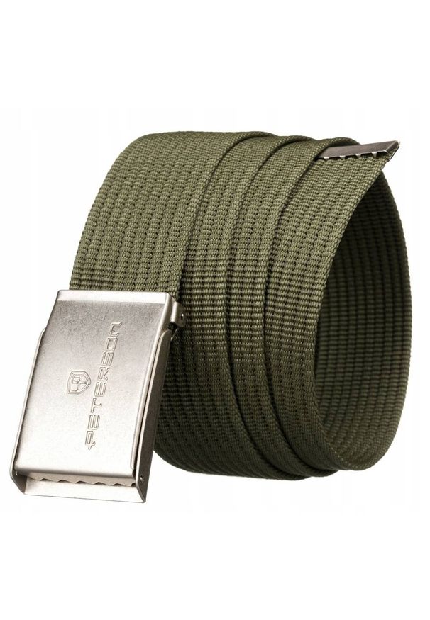 Pasek parciany Peterson [DH] PTN BLACK-BLACK-GREE zielony. Kolor: zielony. Materiał: materiał. Wzór: aplikacja. Styl: casual