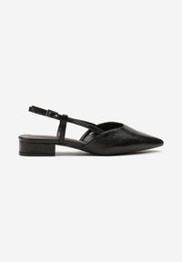 Renee - Czarne Sandały Vices Typu Slingback Nilessea. Okazja: na spotkanie biznesowe. Nosek buta: szpiczasty. Zapięcie: sprzączka. Kolor: czarny. Sezon: lato. Obcas: na obcasie. Styl: klasyczny, elegancki, biznesowy. Wysokość obcasa: niski #6