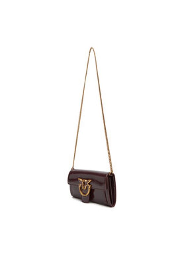 Pinko - PINKO Torebka Love One Wallet C PE25 PLTT 100062 A1UV Bordowy. Kolor: czerwony. Materiał: skórzane