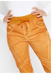 Spodnie bojówki z efektem "used" bonprix miodowy. Kolor: pomarańczowy #2