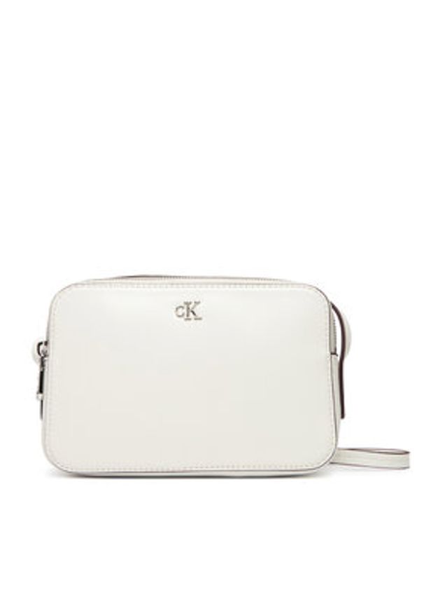 Calvin Klein Torebka Ck Camera Bag LV04F3173G Biały. Kolor: biały. Materiał: skórzane