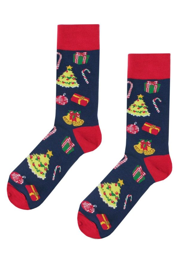 His Story - Tematyczne Skarpetki Bawełniane - Święta, Choinka, Prezenty. Kolor: wielokolorowy. Materiał: elastan, bawełna, poliamid