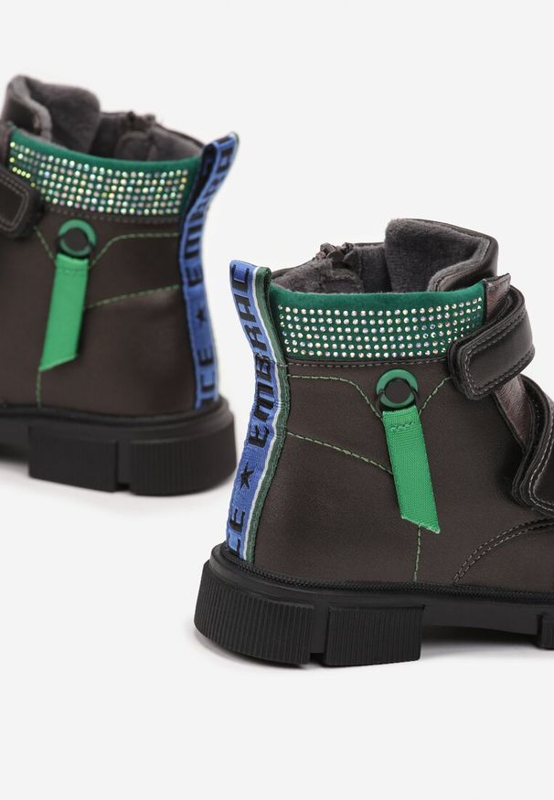 Born2be - Brązowe Botki z Wkładką ze Skóry Naturalnej Nafisah. Kolor: brązowy. Materiał: skóra. Sezon: jesień