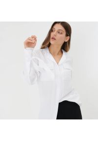 Sinsay - Koszula z kieszeniami - Biały. Kolor: biały