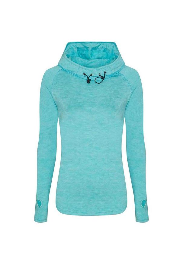 JUST COOL - Koszulka Damska Z Dekoltem W Szpic. Kolor: niebieski. Długość rękawa: długi rękaw