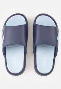 Born2be - Granatowe Minimalistyczne Klapki Basenowe na Piankowej Podeszwie Paphie. Okazja: do domu, na co dzień, na plażę. Kolor: niebieski. Materiał: dresówka. Sezon: lato. Styl: wakacyjny, casual #6