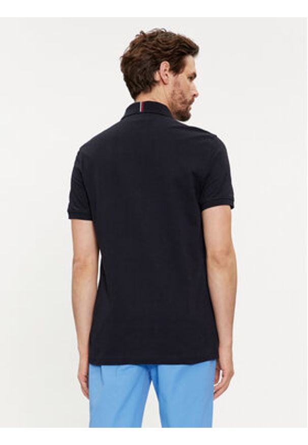 TOMMY HILFIGER - Tommy Hilfiger Polo Stripe Chest MW0MW34769 Granatowy Regular Fit. Typ kołnierza: polo. Kolor: niebieski. Materiał: bawełna