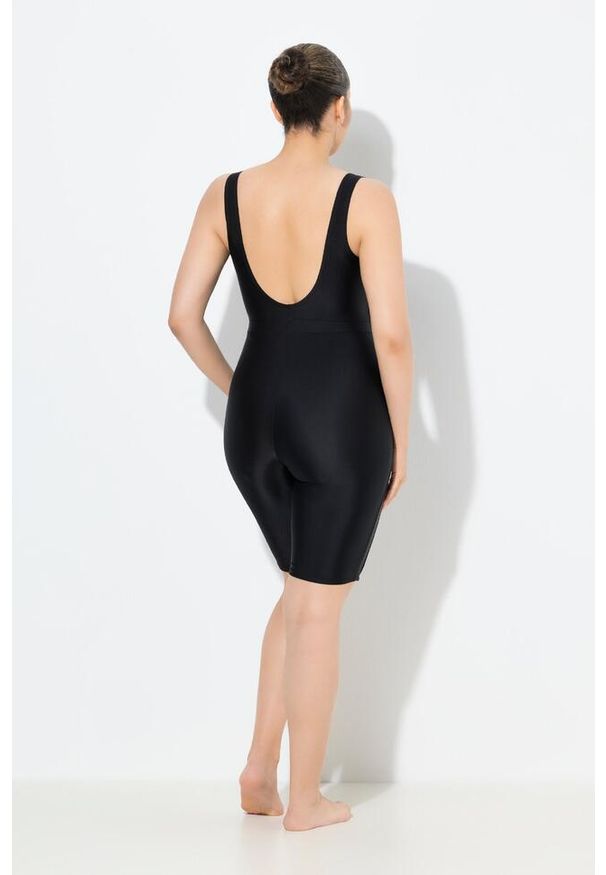 ULLA POPKEN - Damski Kostium kąpielowy długie nogawki bez miękkich miseczek. Kolekcja: plus size. Kolor: czarny. Materiał: poliamid, materiał, elastan. Długość: długie