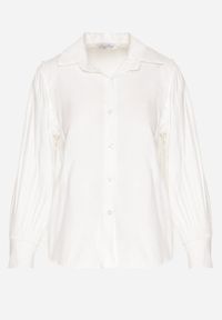 Born2be - Biała Koszula z Plisowanymi Rękawami Leophone. Okazja: na co dzień. Kolor: biały. Długość rękawa: długi rękaw. Długość: długie. Styl: casual, elegancki #4