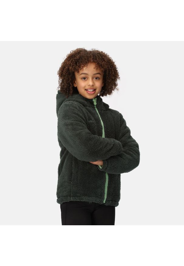 Kyrell Regatta dziecięca turystyczna kurtka dwustronna. Kolor: zielony. Materiał: poliester