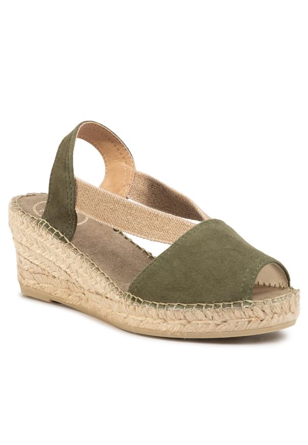 Espadryle Toni Pons Teide-A Caqui. Kolor: zielony. Materiał: zamsz, skóra