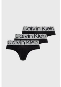 Calvin Klein Underwear slipy (3-pack) męskie kolor czarny. Kolor: czarny. Materiał: włókno, materiał