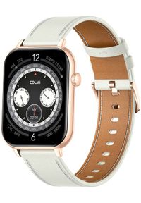 Smartwatch Colmi SMARTWATCH COLMI C28 ZŁOTY + BIAŁY SKÓRZANY PASEK. Rodzaj zegarka: smartwatch. Kolor: biały, złoty, wielokolorowy. Materiał: skóra #1