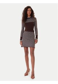 Guess Sweter W5BR24 Z3JD2 Brązowy Slim Fit. Kolor: brązowy. Materiał: syntetyk #5