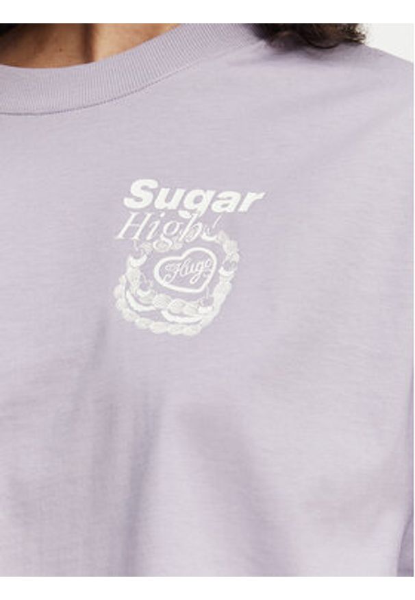 Hugo - HUGO T-Shirt Tee 50560772 Fioletowy Oversize. Kolor: fioletowy. Materiał: bawełna