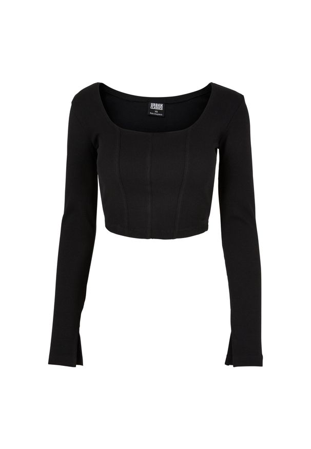 Damska koszulka crop top z długim rękawem Urban Classics. Kolor: czarny. Długość rękawa: długi rękaw. Długość: długie. Styl: elegancki