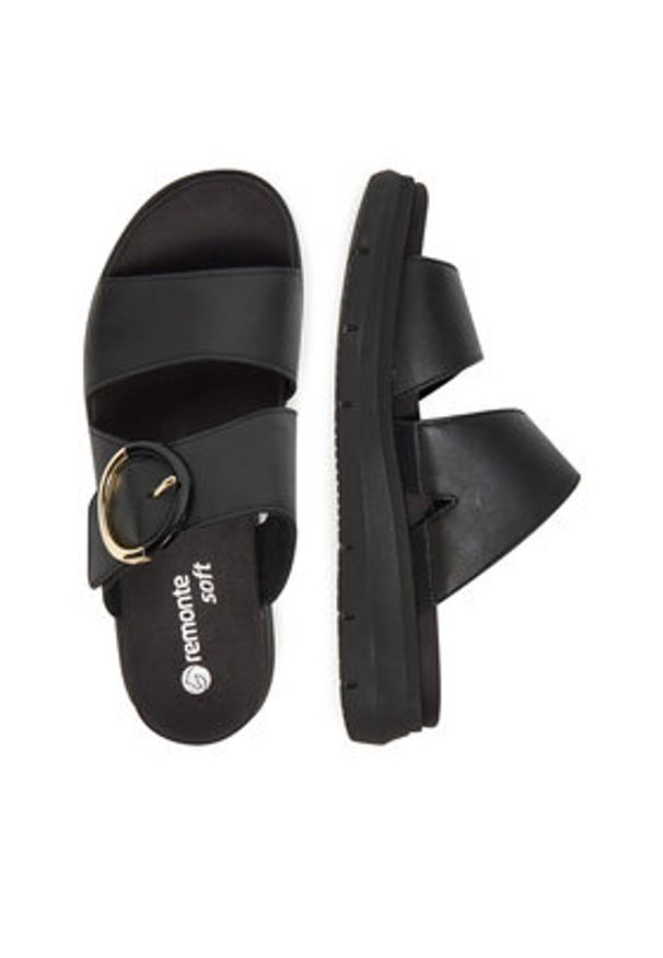 Remonte Klapki D2K51-00 Czarny. Kolor: czarny. Materiał: skóra