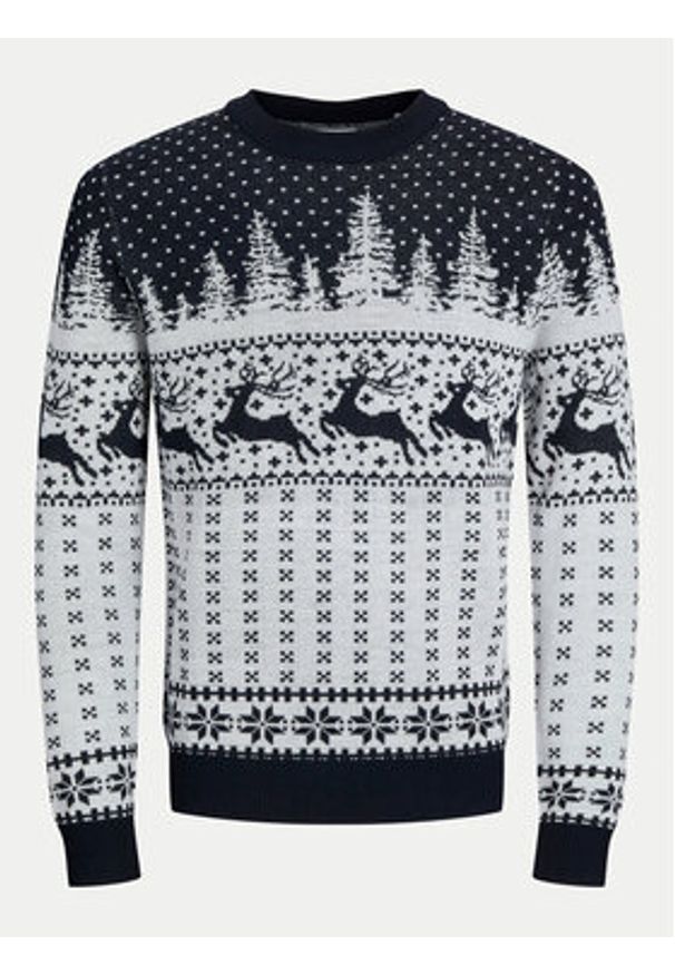 Jack & Jones - Jack&Jones Sweter Xmas Gabriel 12266118 Szary Regular Fit. Kolor: szary. Materiał: syntetyk