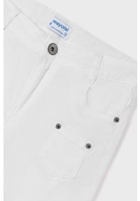 Mayoral spodnie dziecięce kolor biały gładkie. Kolor: biały. Wzór: gładki #3
