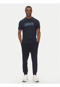 Lacoste T-Shirt TH8916 Granatowy Regular Fit. Kolor: niebieski. Materiał: syntetyk, bawełna #5