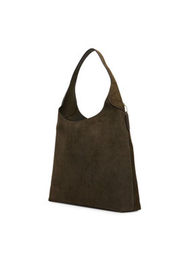 Coach Torebka CW636 Khaki. Kolor: brązowy. Materiał: skórzane, zamszowe