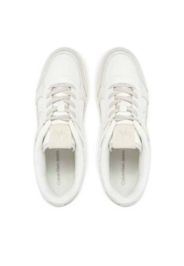 Calvin Klein Jeans Sneakersy Basket Cup Low Laceup Lth Mix YM0YM01308 Biały. Kolor: biały. Materiał: skóra
