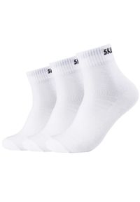 skechers - Skarpetki sportowe dla dorosłych 3PPK Unisex Mesh Ventilation Quarter Socks. Kolor: biały. Materiał: bawełna, mesh, poliamid, elastan