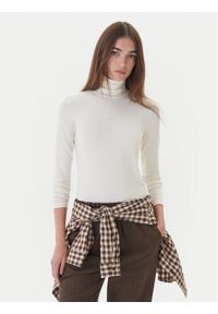 Weekend Max Mara Golf Multif 2525946022 Écru Slim Fit. Typ kołnierza: golf. Materiał: wiskoza