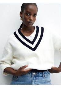 mango - Mango Sweter League 67021012 Biały Regular Fit. Kolor: biały. Materiał: wiskoza #5