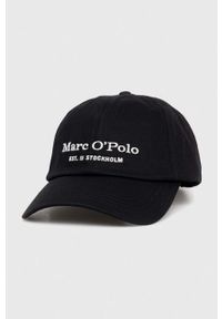 Marc O'Polo czapka z daszkiem bawełniana kolor czarny gładka. Kolor: czarny. Materiał: bawełna. Wzór: gładki