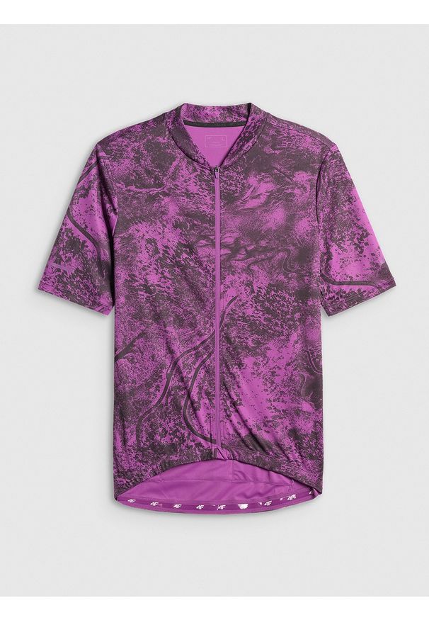4f - 4F Koszulka kolarska męska - fioletowa S. Kolor: fioletowy. Materiał: dzianina, włókno, materiał. Długość: długie. Sport: kolarstwo