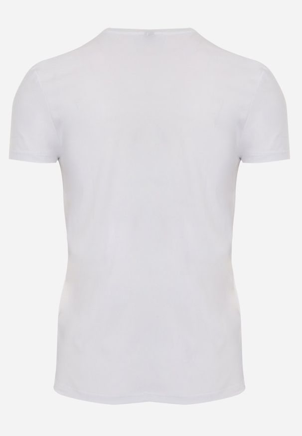 Born2be - Biała Koszulka T-shirt z Bawełny z Dekoltem w Serek Rionisse. Okazja: do pracy, do domu. Typ kołnierza: dekolt w serek. Kolor: biały. Materiał: bawełna. Styl: elegancki, klasyczny