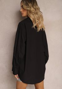 Renee - Czarna Koszula z Bawełny z Imitacją Kieszeni o Metalicznym Wykończeniu Hecilla. Okazja: na co dzień. Kolor: czarny. Materiał: bawełna. Styl: klasyczny, casual
