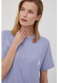 Kangol t-shirt bawełniany kolor fioletowy KLEU006.D-115. Kolor: fioletowy. Materiał: bawełna #4