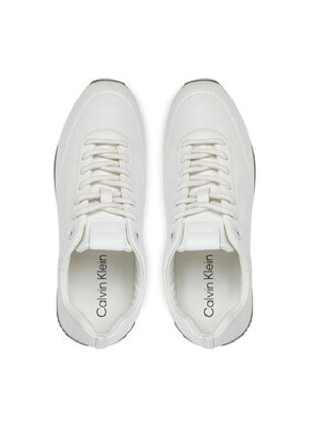 Calvin Klein Sneakersy Runner Lace Up - Lth HW0HW02396 Biały. Kolor: biały. Materiał: skóra