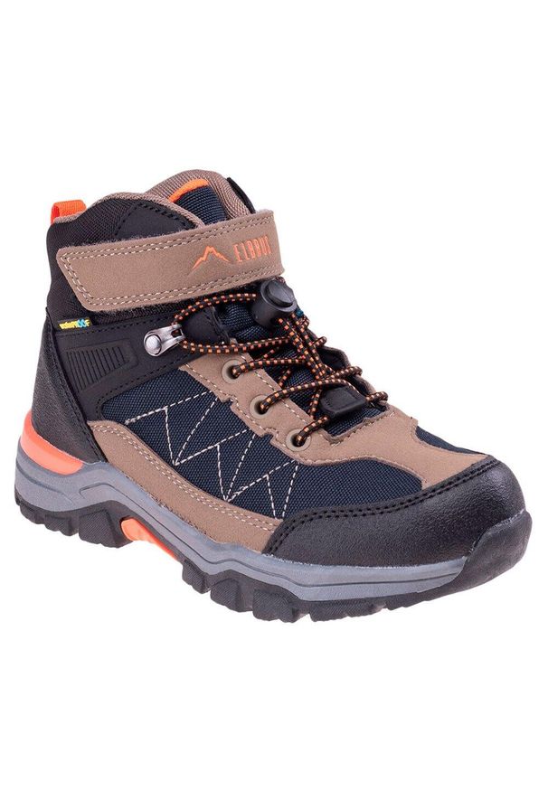 Elbrus - Dziecięce Buty Turystyczne Alven Mid Cut. Kolor: czarny, brązowy, niebieski, wielokolorowy. Sport: turystyka piesza