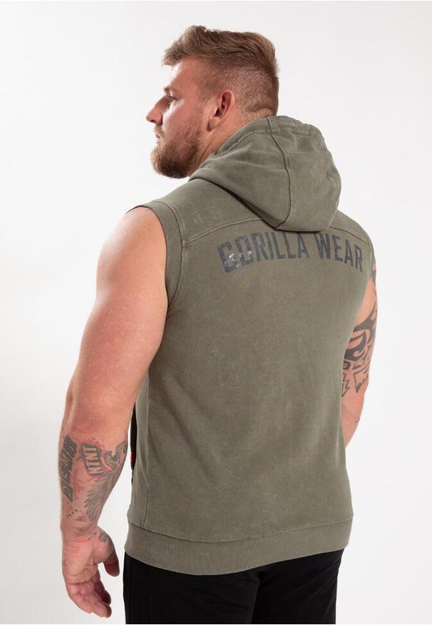 GORILLA WEAR - Silverdale Bluza z kapturem bez rękawów - zielony. Typ kołnierza: kaptur. Kolor: zielony. Długość rękawa: bez rękawów. Sport: fitness