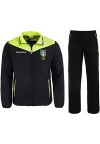 Męski dres Diadora AIA czarny, rozmiar S. Kolor: czarny, żółty, wielokolorowy. Materiał: dresówka. Sport: fitness, piłka nożna