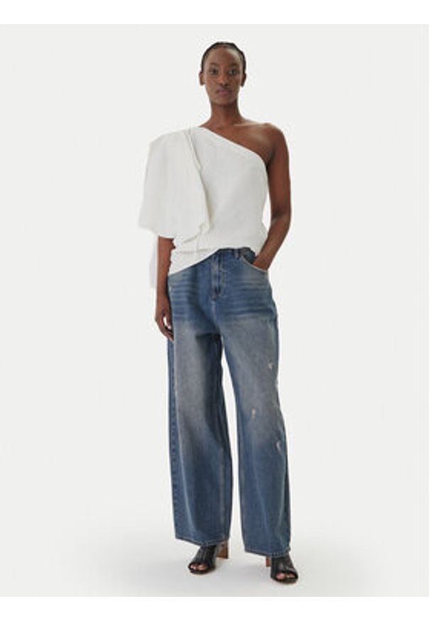 Eleh Jeansy EL098 Niebieski Wide Leg. Kolor: niebieski