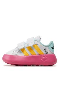 Adidas - adidas Sneakersy Grand Court Minnie Tennis Sportswear Kids ID8018 Biały. Kolor: biały. Materiał: skóra #3