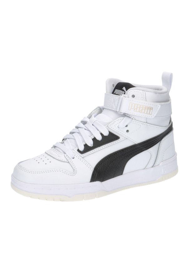 Buty Chłopak Puma Rebound Game złocony. Okazja: na co dzień. Kolor: wielokolorowy, żółty, czarny. Sport: turystyka piesza